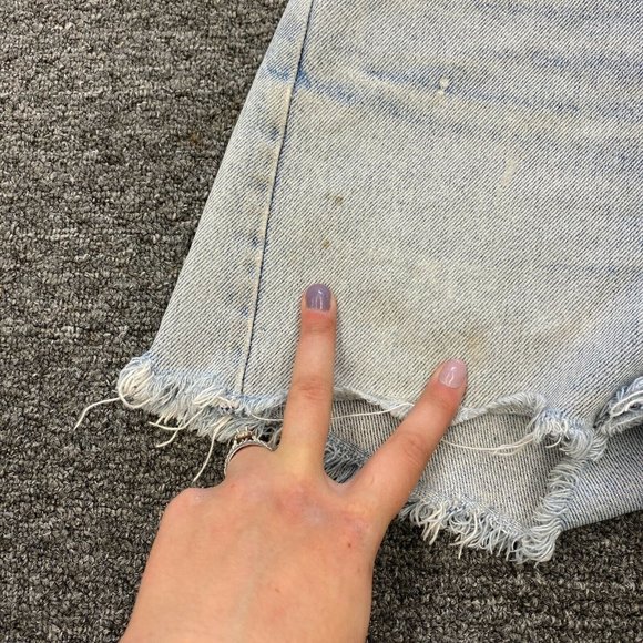 70's Orange Tab Levi's Cutoff Jean Shorts Size 32 Vintage High Rise Light Denim - Picture 7 of 11